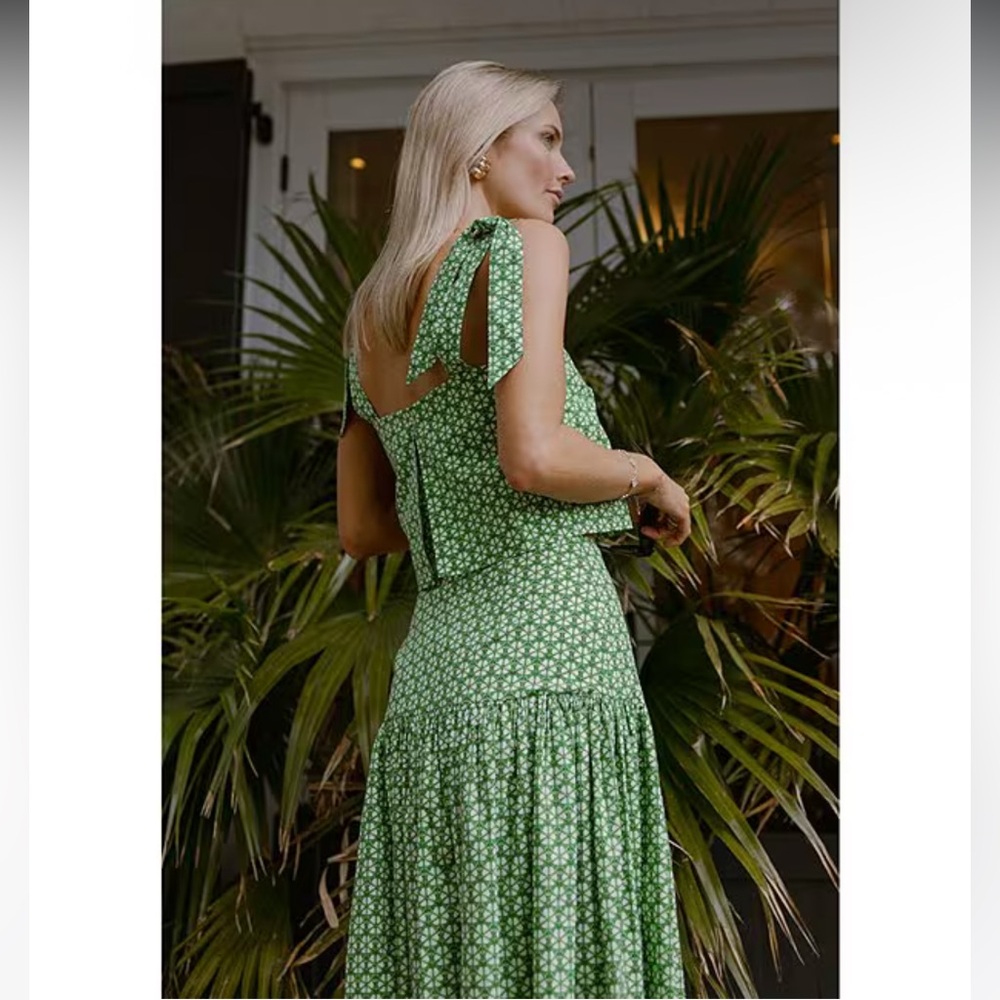 ANTONIO MELANI Green Printed Maxi Skirt set - Picture 7 of 13